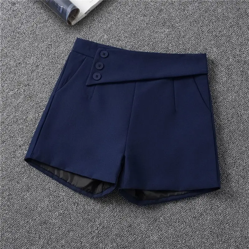 Elegant Office Lady's Black Shorts Matching Women's Wide Leg Shorts Chic Casual Loose Shorts 2025 Summer New Trend Female Pants