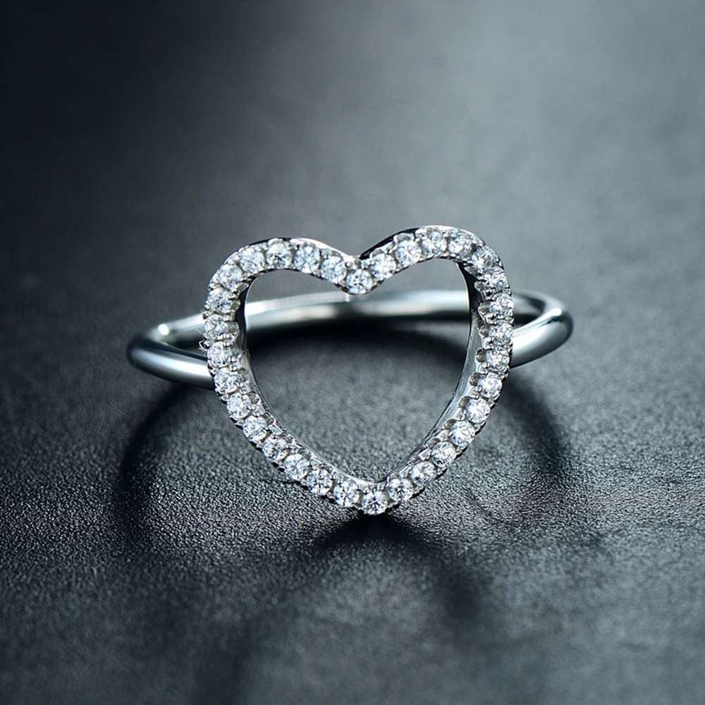 Vinregem Lab Created Sapphire Gemstone Fashion Love Heart Ring for Women 18K Gold Plated 925 Sterling Silver Jewelry Wholesale