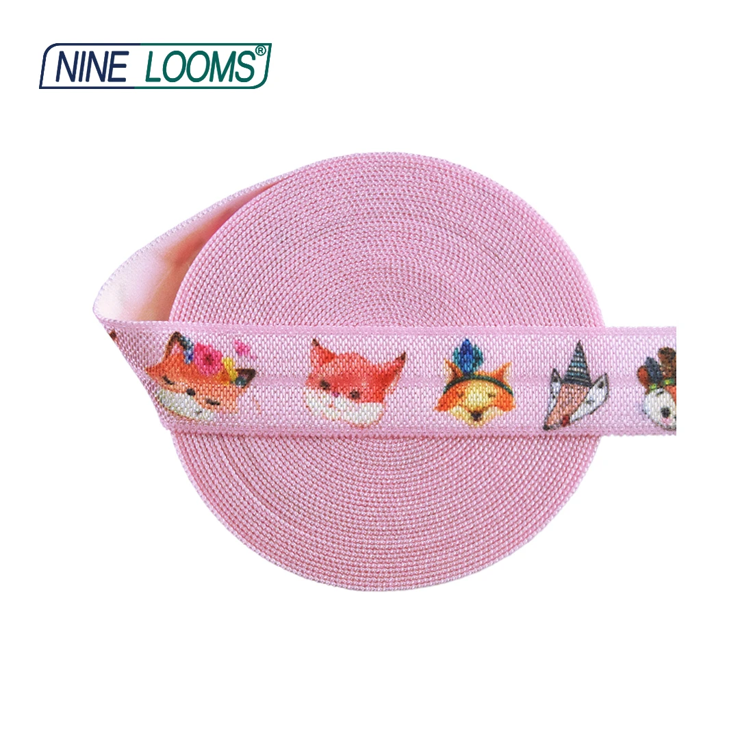 Neun Webstühle drucken Falte über elastischen Feind 5/8 "15mm Einhorn Hund Katze Schmetterling Cartoon Spandex Band Haar gummi Näh besatz 2 5 10 Yard – Detail 7