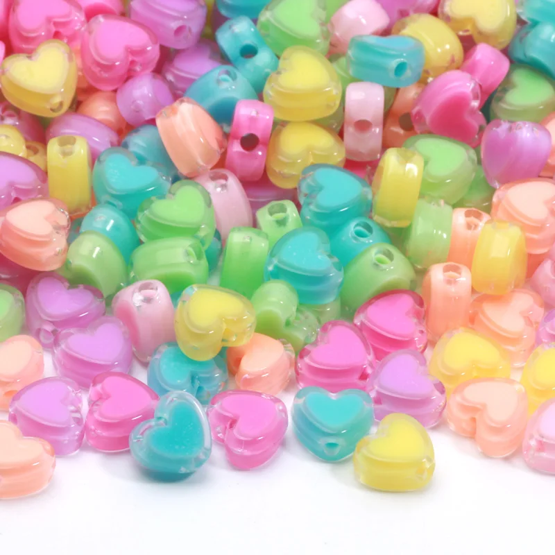 Acrylic Beads In Beads 8mm 50pcs Transparent Colored Beads Charm