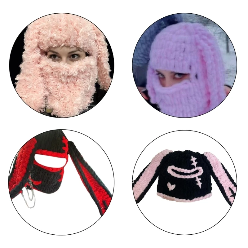 

Adult Plush Windproof Balaclava Students Outdoor Christmas Cosplay Hat Lovely Cold Plush Neck Warmer Hat for Couple