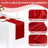 New 10-1PC Shiny Satin Banquet Wedding Table Runners Silk Ribbon Table Flags Party Hotel Event Decoration Christmas Home Dining 4