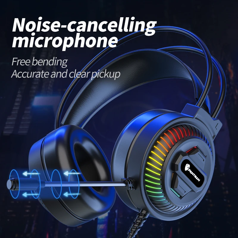 Gaming Headset with Microphone 3.5mm USB Wired Stereo Gmaing Headphone with Led Light for Laptop/ Ps4/PS5/xbox One