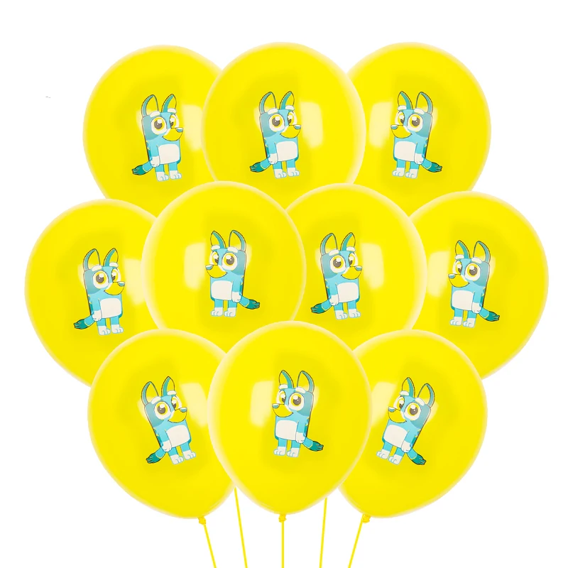 thumbnail image 1 of Juego de 10/30 globos de látex con estampado de dibujos animados de Bluey de 12 pulgadas, globos rosados, azules y amarillos para fiestas de cumpleaños de niños, regalos para baby shower, 1 of 5