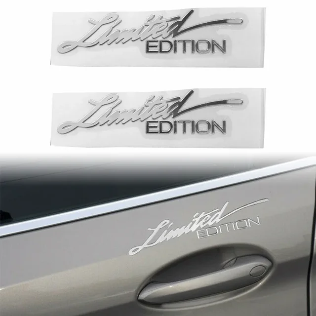 2x Car Motorcycle Stickers Silver Limited Edition Logo Emblem Badge Metal Sticker Decals Car Accessories 1