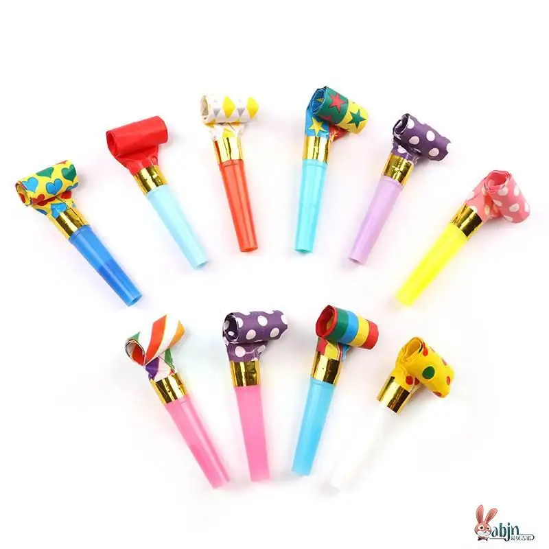 100pcs 롱 노즈 드래곤 휘슬 블로우 블로우 롤 광대 파티 장난감 보육원 학교 상품 축제 용품 장식 액세서리