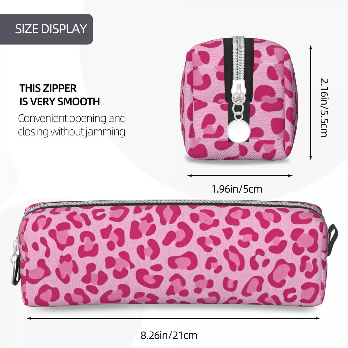 Pink Leopard Pencil Case Pencil Pouch Pen Holder for Student Large Storage Bag Students School Cosmetic Stationery Pencil Cases Stationery Box Pen Storage Bag
