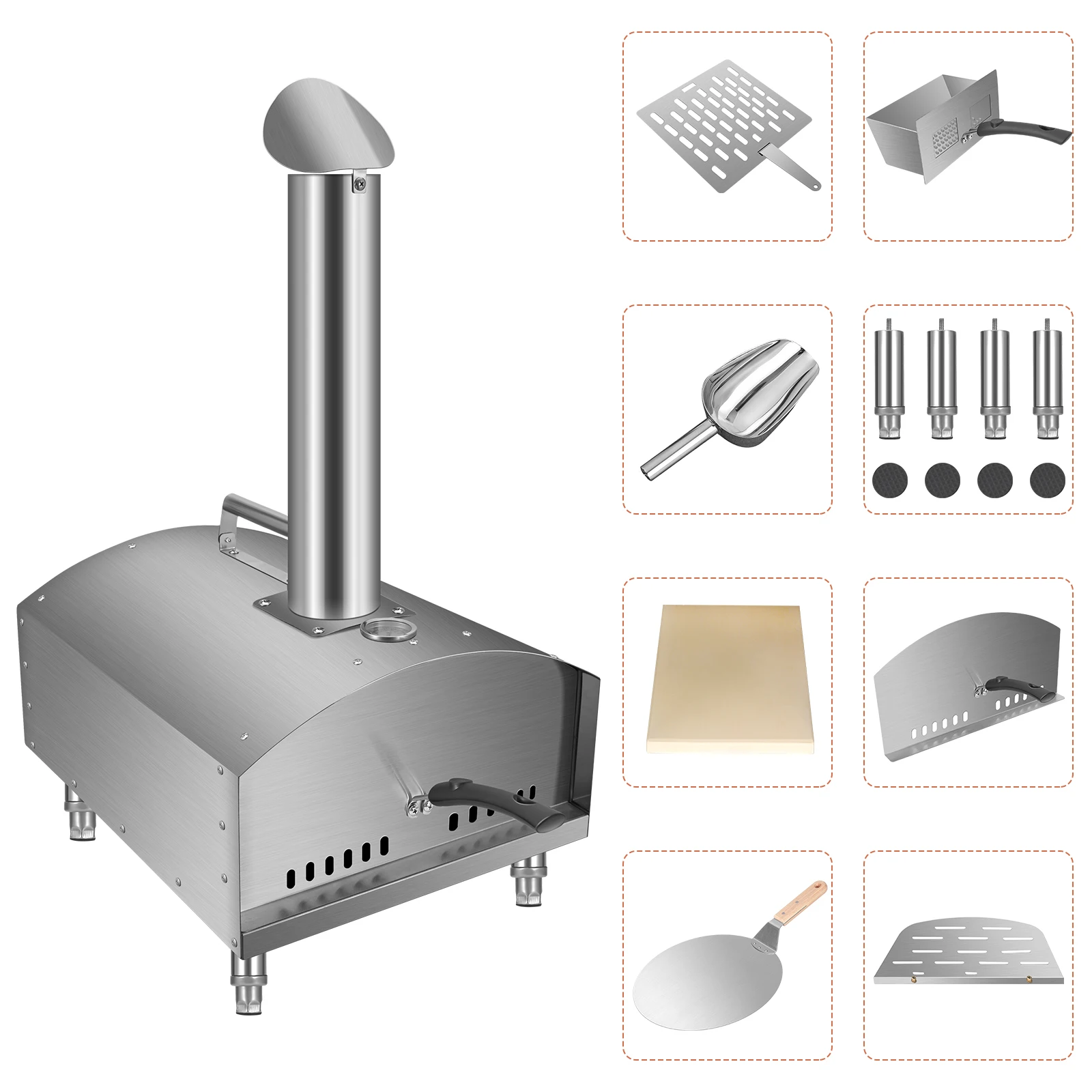 Outdoor pizza oven Stainless Steel Portable pizza oven 30.48 cm pizza