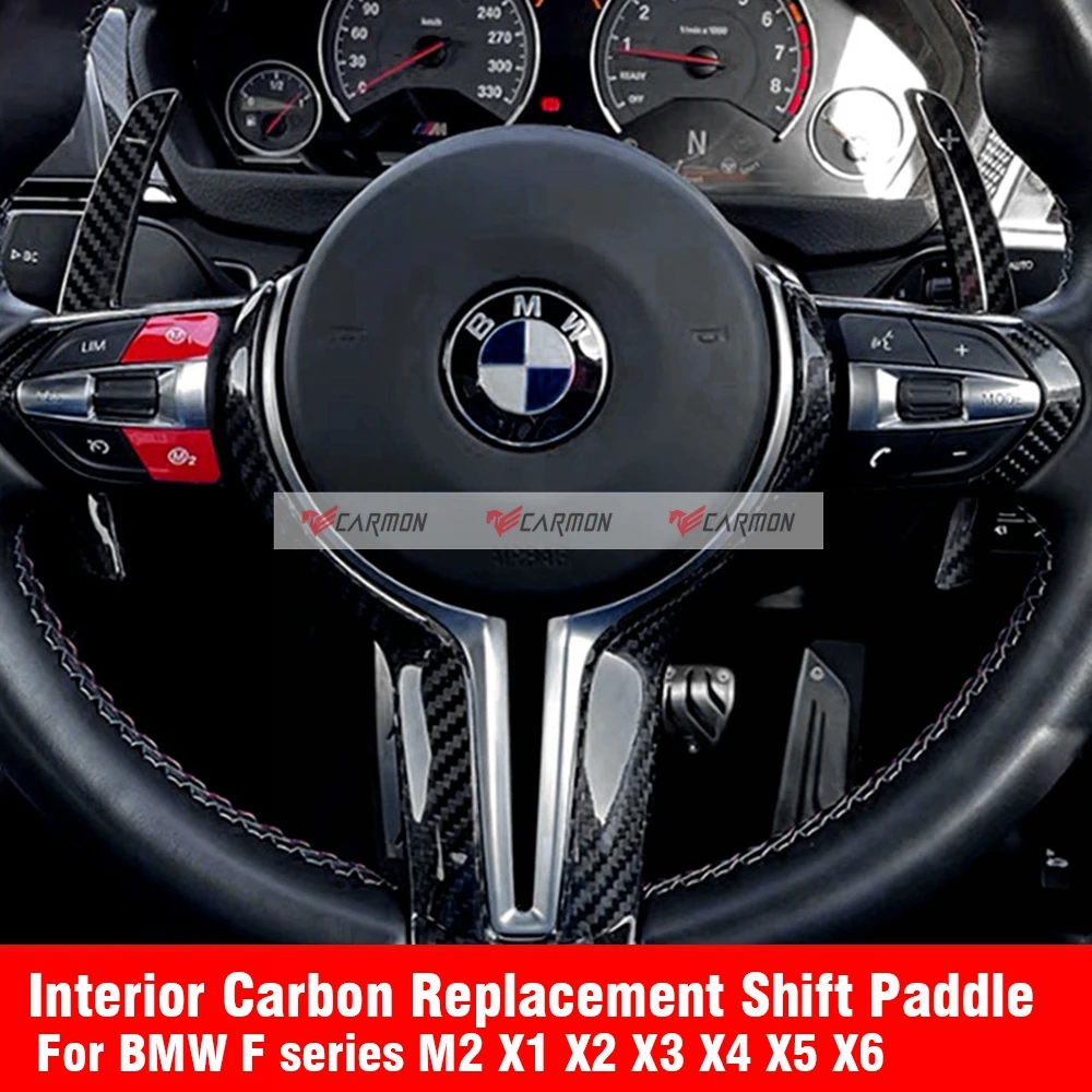 

Real Carbon Fiber Car Steering Wheel Paddle Shifter Extension for BMW F Series Interior Car Accessories
