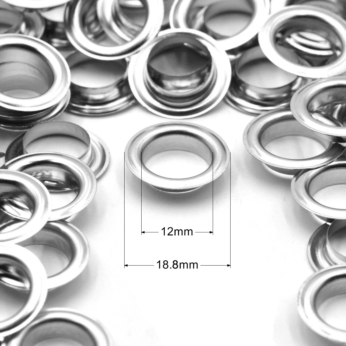 KALASO 30sets 12mm Brass Material Flat Edge Grommet Eyelet Washer Fit Leather DIY Craft Shoes Belt Cap