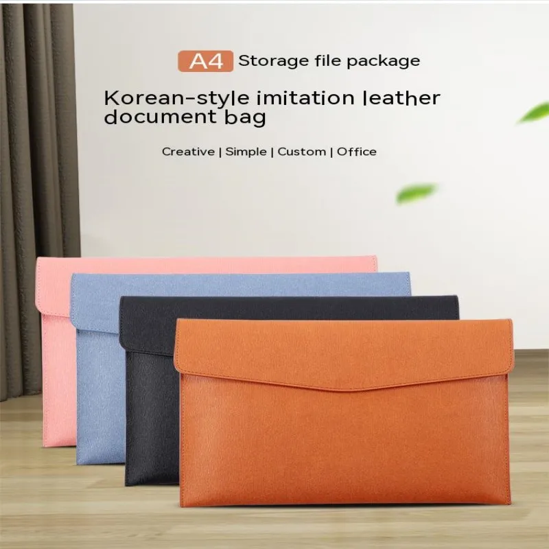 File Information Bag A4 Large Capacity Magnetic Buckle Waterproof Office Storage