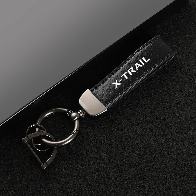 닛산 X-Trail X-trail T30 T31 T32 용 가죽 자동차 키체인 말굽 버클 쥬얼리, 자동차 액세서리