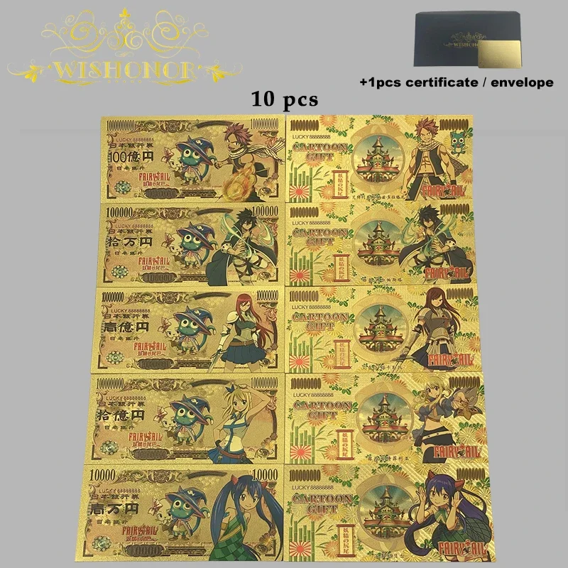 Anime Banknotes 36 Type Japan Cartoon Sailor Moon in 24k Gold Plated For Collection