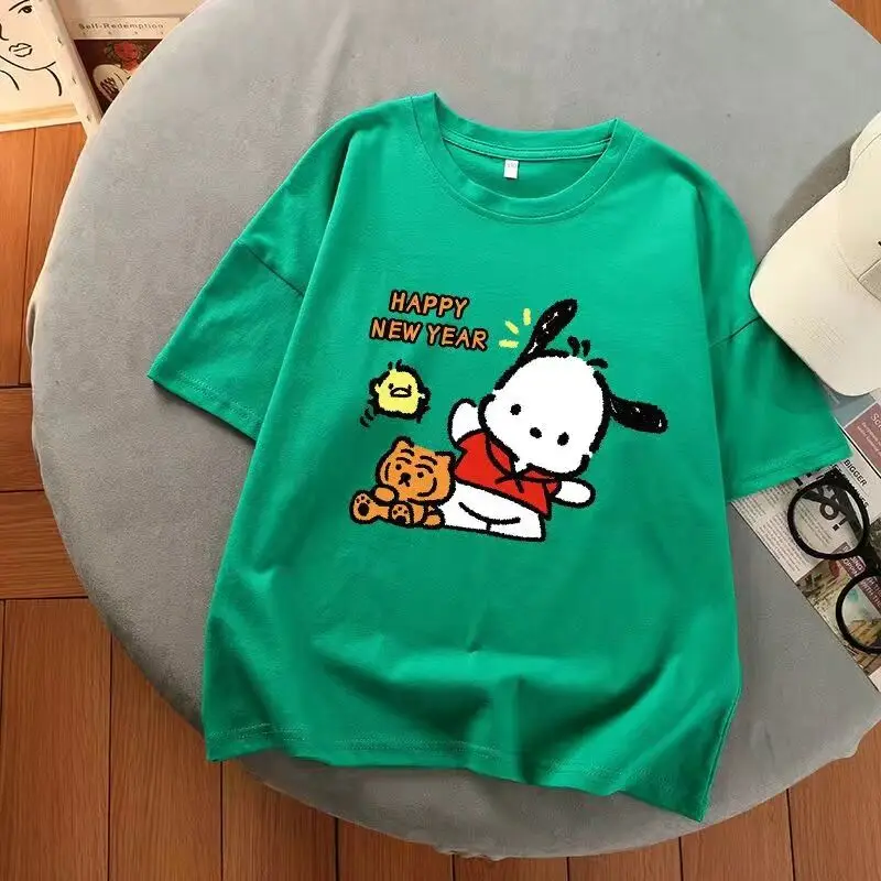 Sanrio Pochacco Graphic T Shirts Aesthetic Tops Harajuku