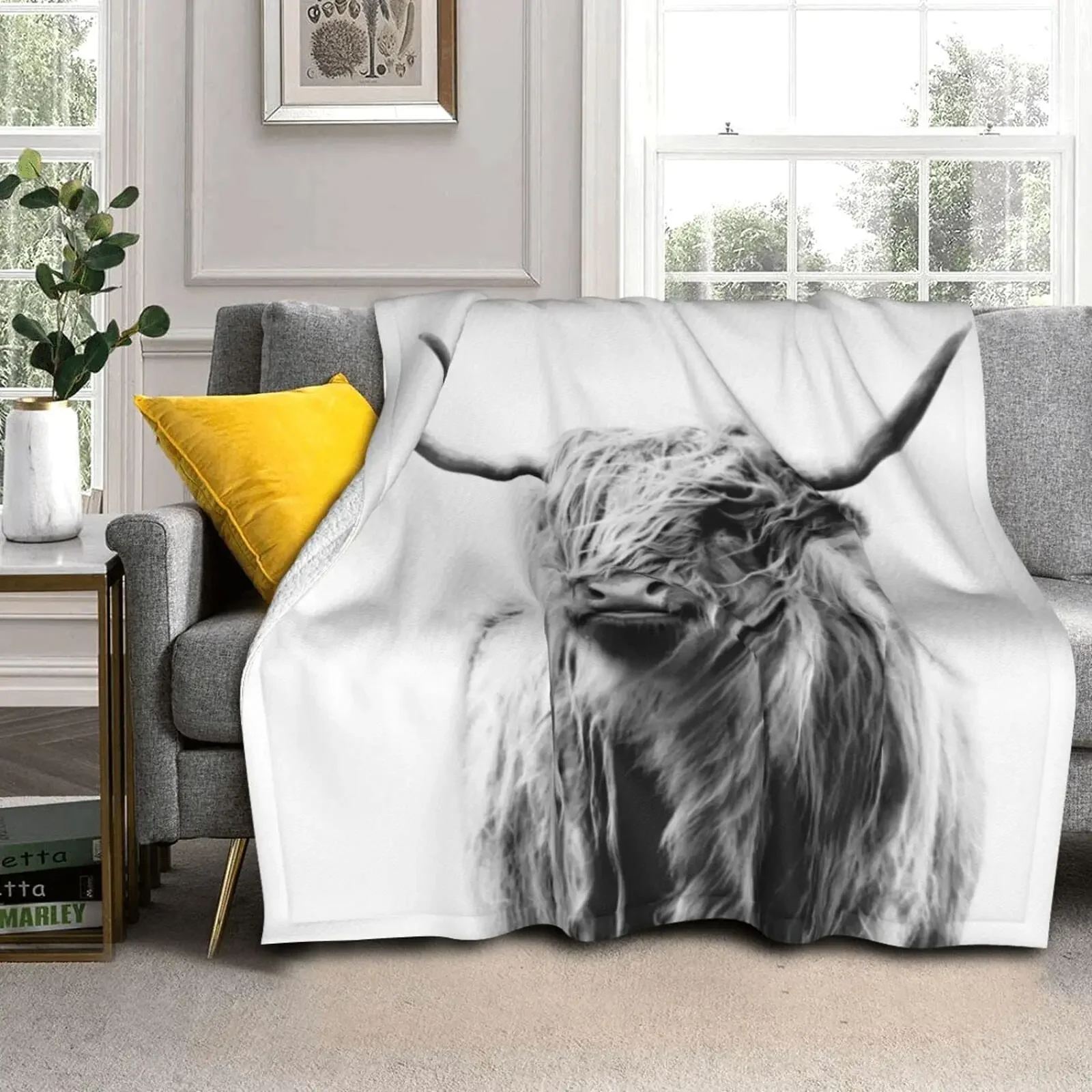 Highland Cow Blanket Animal Bedding Throw  Soft Cozy Fleece Plush  Size for Couch Bed Sofa Travelling Camping 2