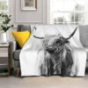 Highland Cow Blanket Animal Bedding Throw  Soft Cozy Fleece Plush  Size for Couch Bed Sofa Travelling Camping 2