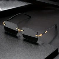 Rimless Sunglasses Rectangle Fashion Popular Women Men Shades Small Square Sun Glasses For Female male Summer Traveling Oculos 1