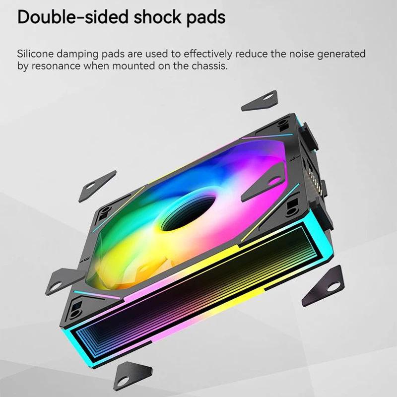 Enhanced PC Cooling Case Fan with ARGB Mirror Cycle Light and Wireless Stitching