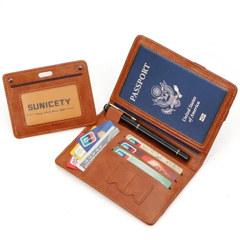 

Anti-theft Brush Multi-functional Storage Vaccine Card Holder Passport Bag Travel Abroad Passport Holder Cover