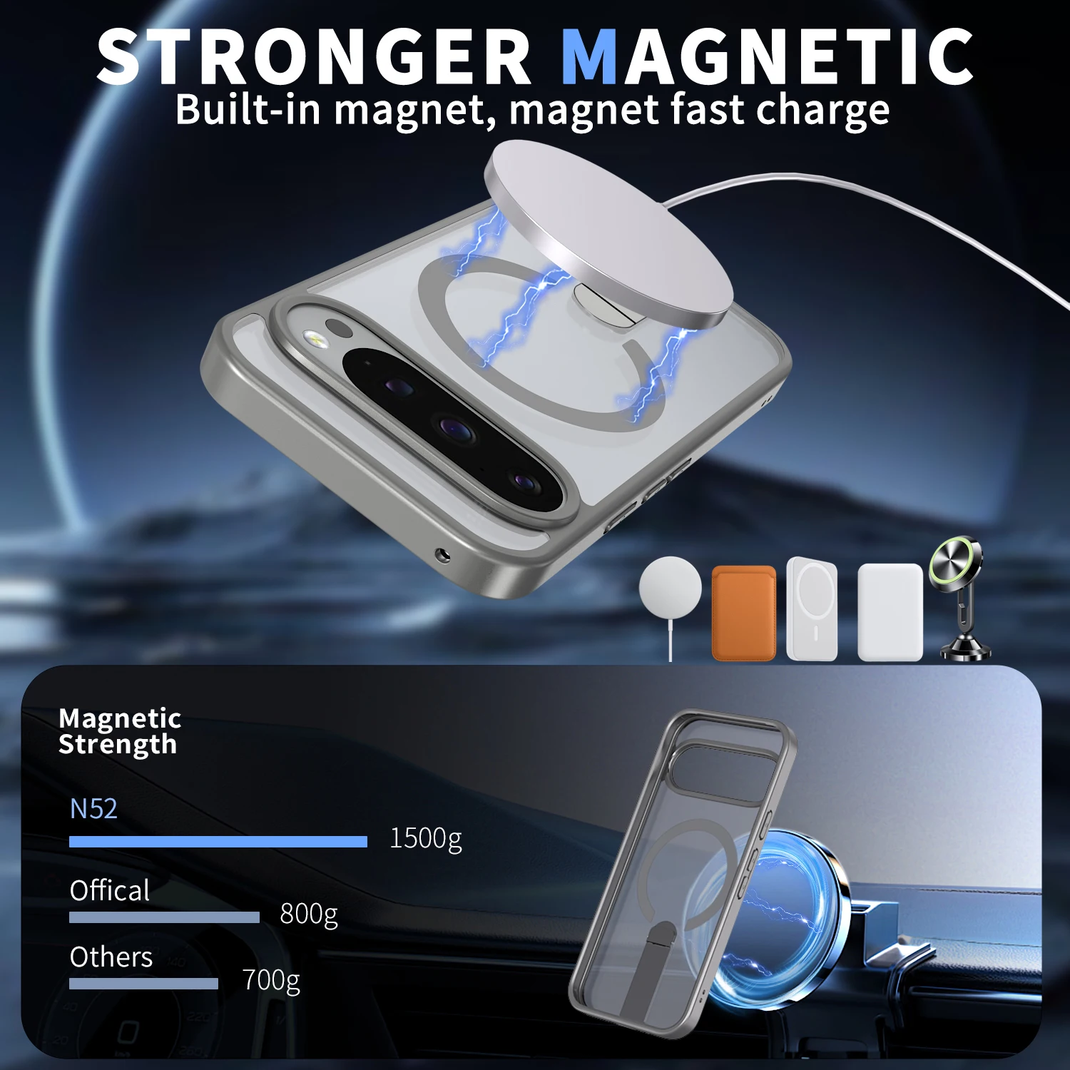 Matte Translucent Magnetic Wireless Charging Shockproof Case