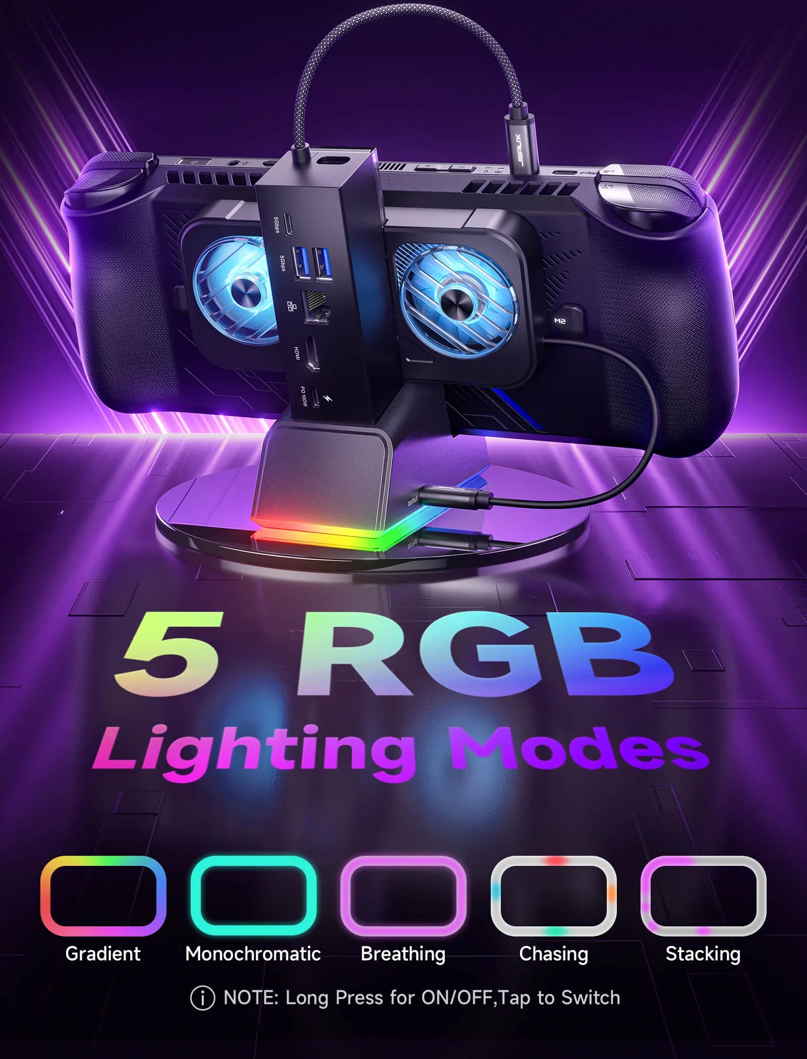 Steam Deck(OLED) RGB ドッキング ステーション、4K@120Hz HDMI 2.1