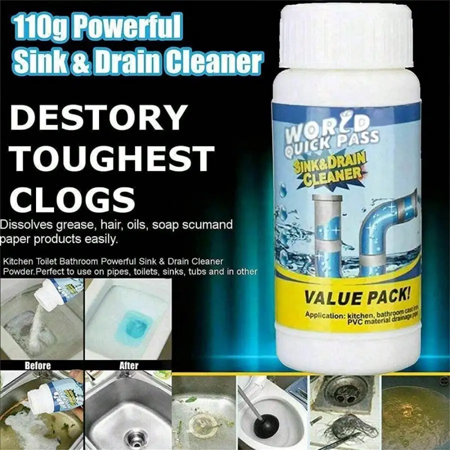 110g Powerful Kitchen Pipe Dredging Agent Drain Cleaner Drain Cleaning Tools Pipe Dredging Tools Pipe Cleaner Pipe Cleaning Tool Pipe Dredging Tool Dredge Deodorant Toilet Sink Drain Cleaner Sewer Fast Cleaning Tools