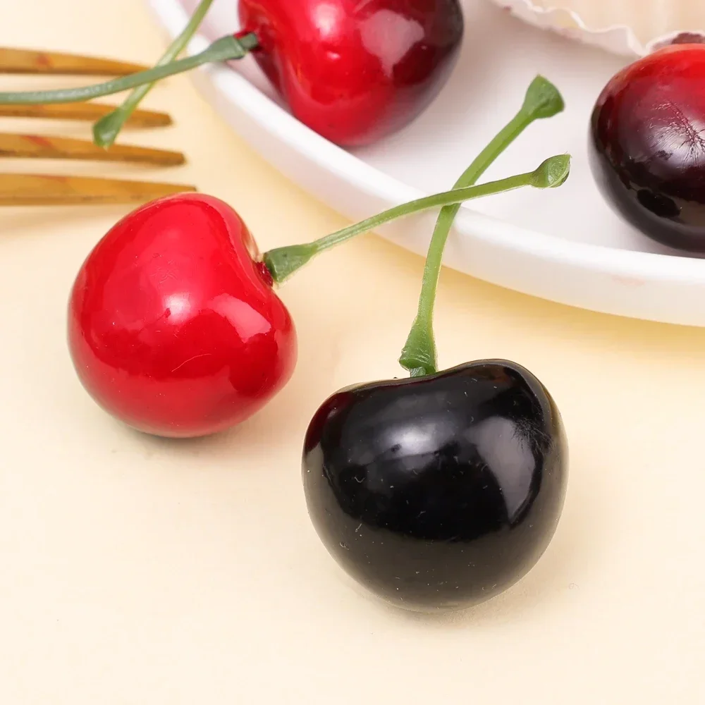 50/10Pcs Artificial Fruit Model Fake Cherry Simulation Cherry Ornament Craft Food Photography Props Party Decor Home Decoration artificial fruits and vegetables