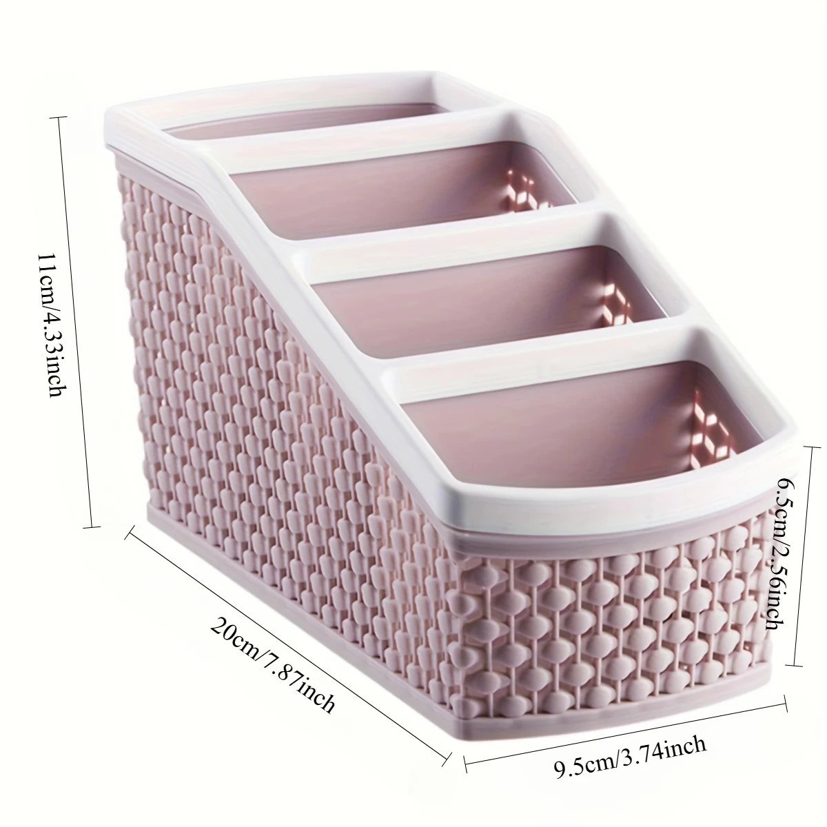 Space-Saving Pink Desk Organizer Rack: Compact 4-Tier,Durable Plastic Storage for Remote Controls, Accessories & Office Supplies 5