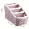 Space-Saving Pink Desk Organizer Rack: Compact 4-Tier,Durable Plastic Storage for Remote Controls, Accessories & Office Supplies 5