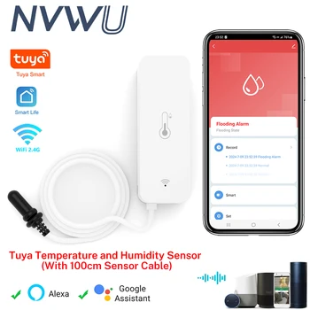Tuya WiFi Temperature Humidity Sensor With External Probe for Smart Home Hygrometer APP Monitoring For Plants Aquarium Winery 1
