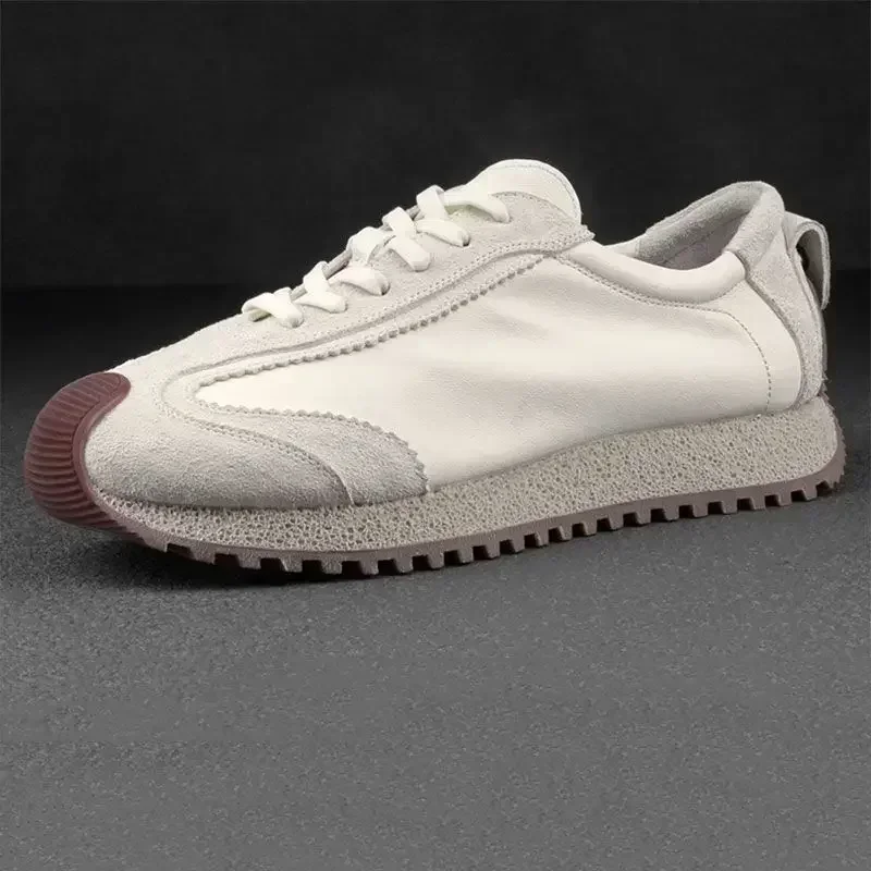Men Casual Shoes Platform Sneakers for Men Genuine Leather Shoes Wear-Resistant Fashion Retro Soft Sole Shoes Mens Shoes 2