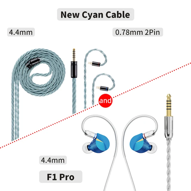 NICEHCK F1 Pro ＋ Cyan Cable 4.4mm 2pin