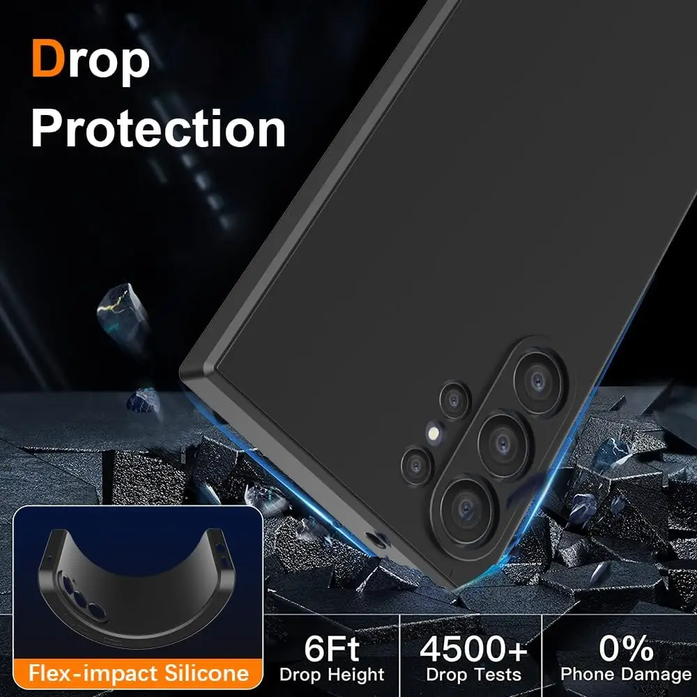 Elegant Shockproof Liquid Silicone Phone Case - Fashionable Solid Colour Design