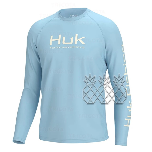 HUK Performance Fishing Shirts Breathable Sun Protection Clothing Outdoor  Men Long Sleeve Lightweight Anti-UV Fishing Tops Wear - AliExpress