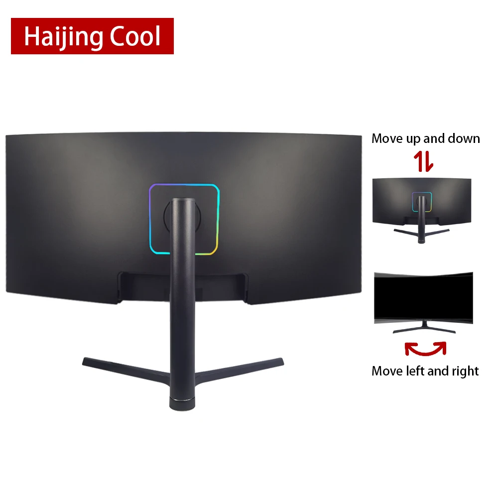 Haijing Cool 34 Inch Monitor 4K 165Hz Wide Display 21:9 VA 144Hz WQHD Desktop LED Gamer Computer Screen Curved  Type-C/3440*1440