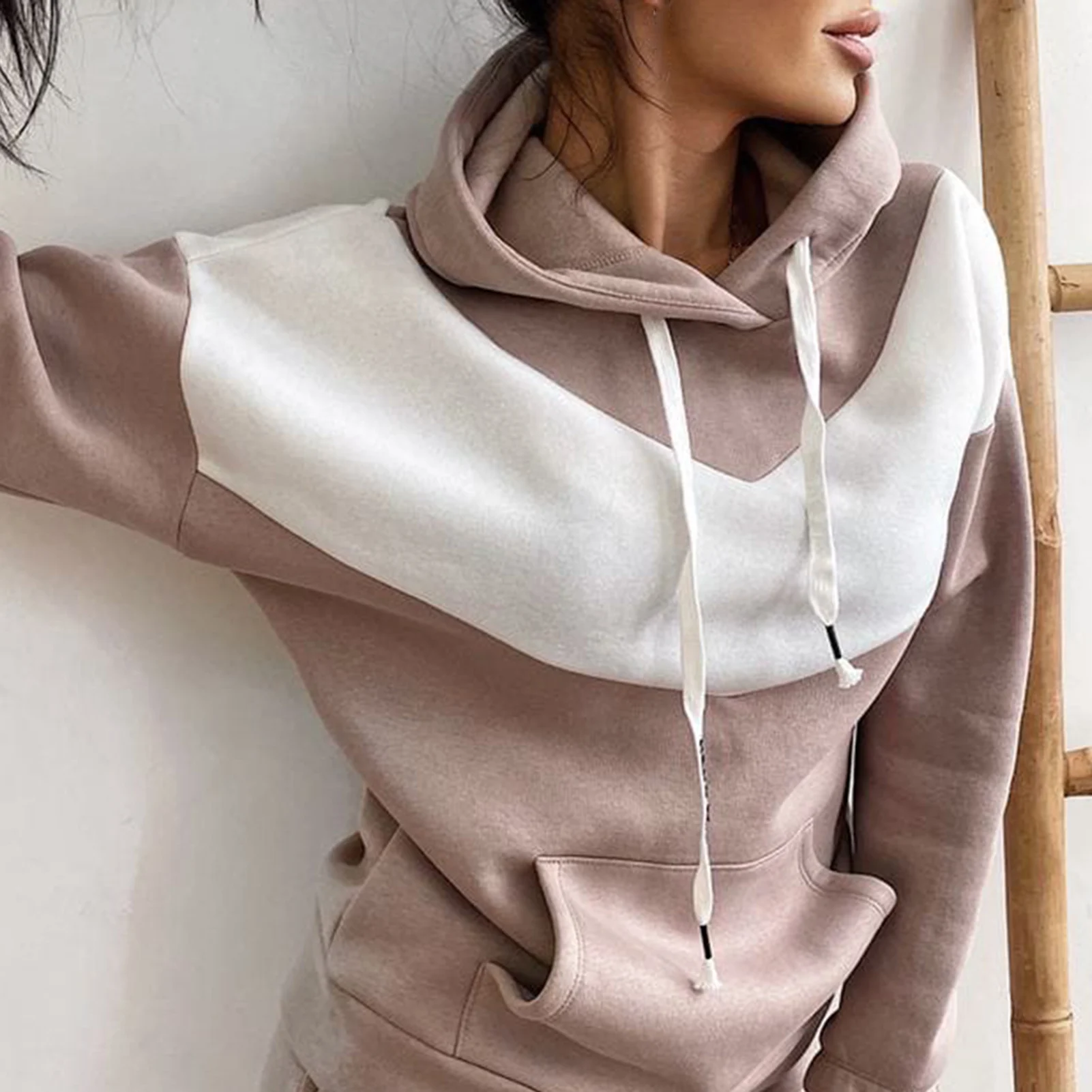 1 Set Stylish Tracksuit Hooded Drawstring Sweatshirt Pockets Pants Set for Running Sport Outfit Sports Suit sports suit
