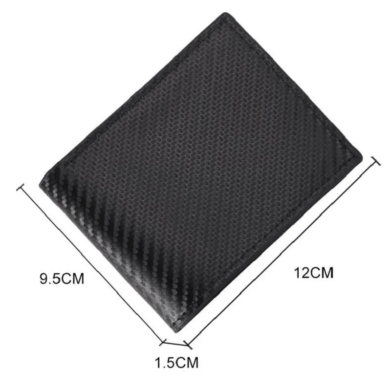 Carbon Fiber Pattern Men's Short Wallet Large Capacity Money Clip Minimalist Slim Bifold Multi Card Holder Purses With ID Window 5
