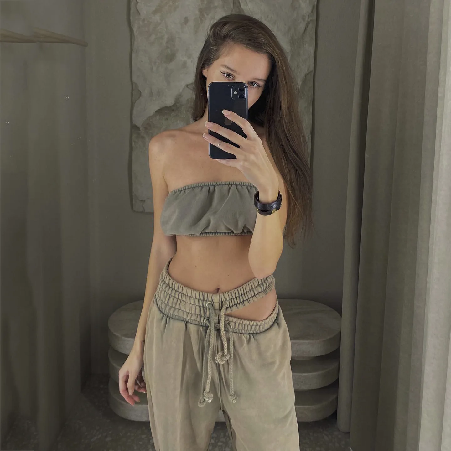 Sport Pants Women Fashionable New Loose Hollow Out Sports Style Pants High Waist Design Girl Streetwear Straight Leg Pants
