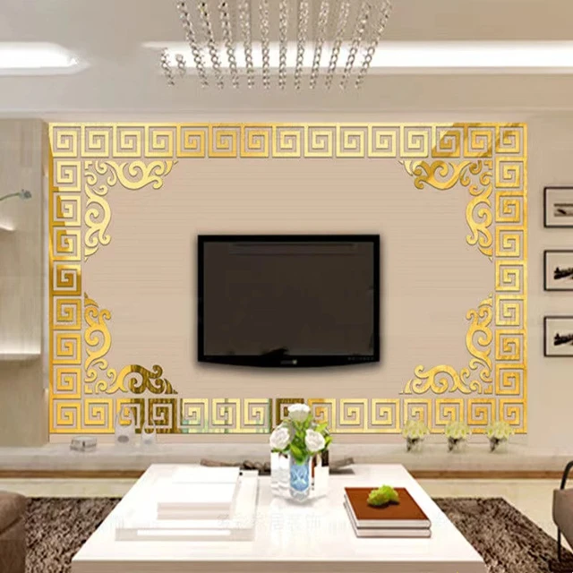 3m Mirror Strips Wall Decoration  Golden Mirrors Wall Decoration