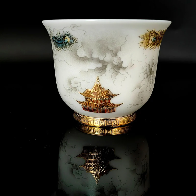China Ceramic Glaze Jingdezhen Porcelain Cup for Kung Fu Puer Oolong Tieguanyin Flower Tea Ceremony tea cup
