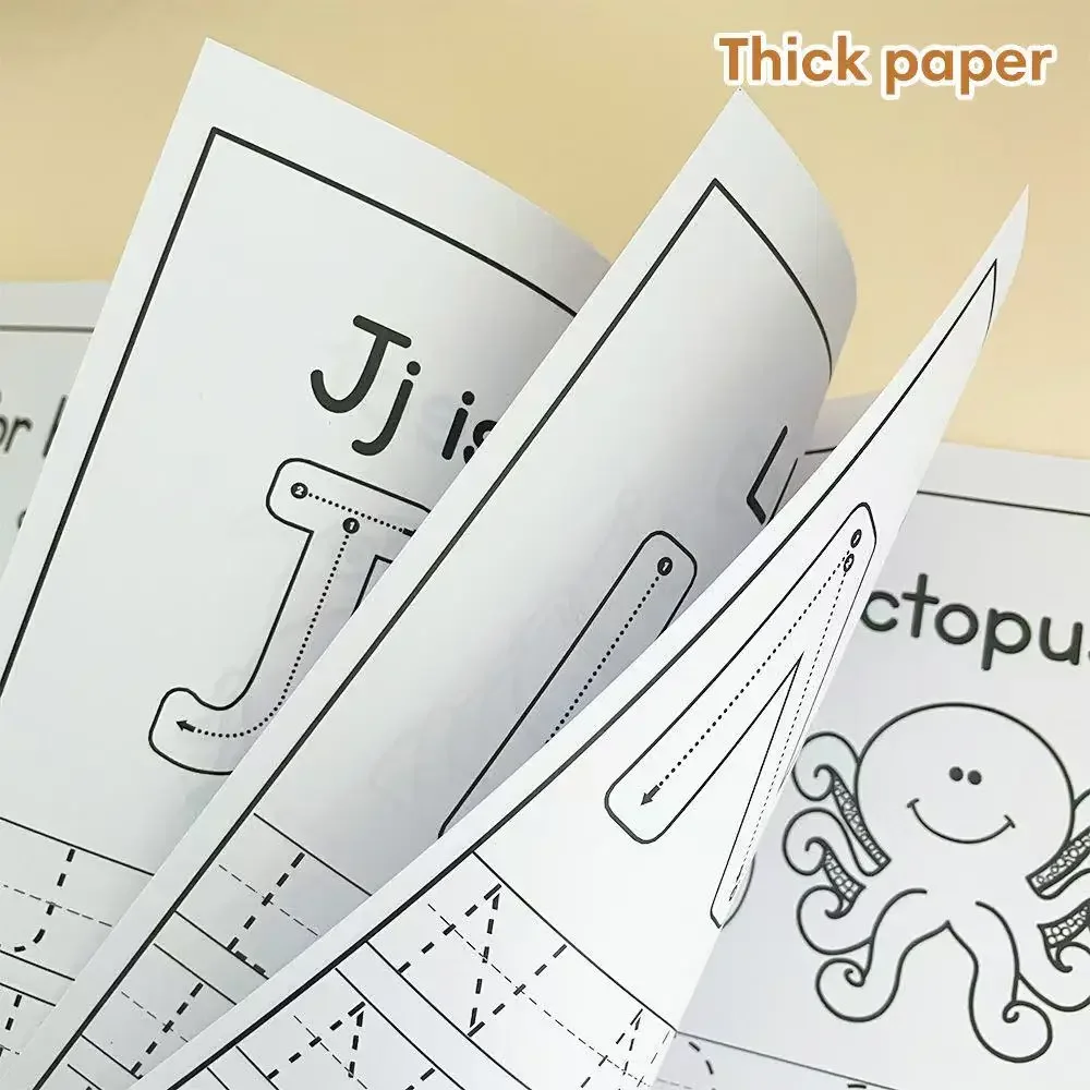 Tracing Letters A-Z Uppercase and Lowercase Writing and Coloring Workbook Preschool English Learning Montessori 5