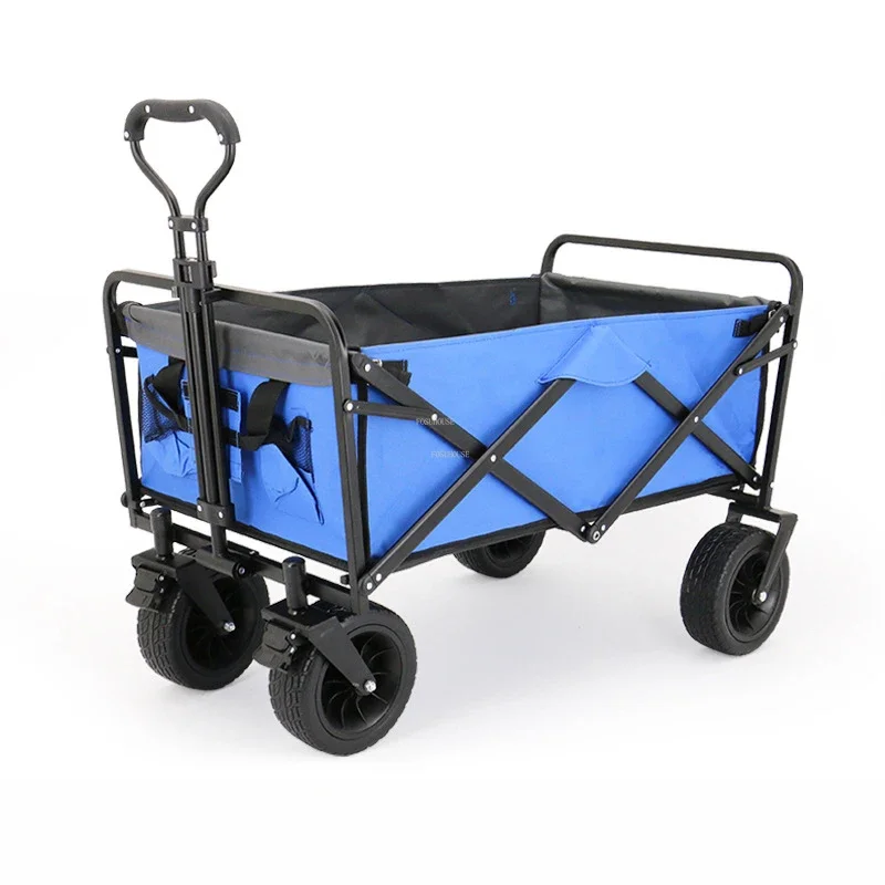 Foldable Garden Carts Courtyard Stroller Outdoor Camping Beach Trolley Home Shopping Camp Trailer Portable Hand-pulled Camper L
