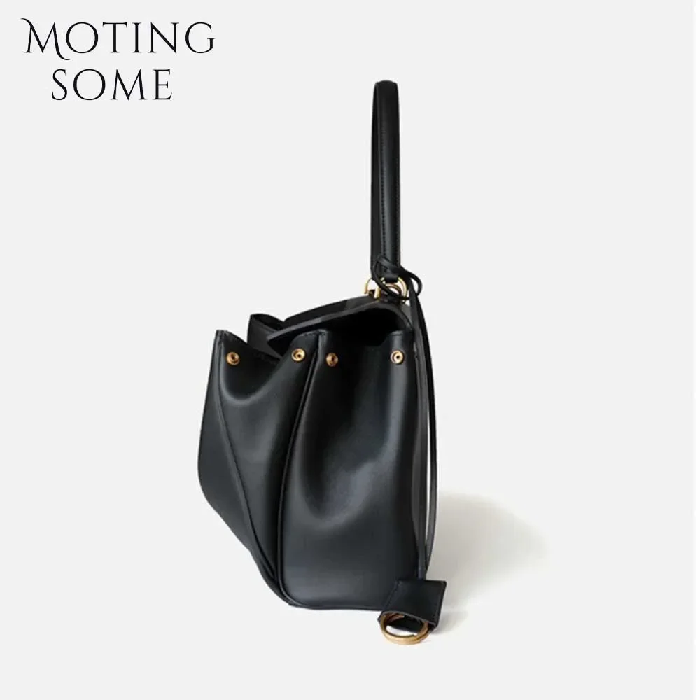 Motingsome 2024 Rodeo Buckle Woman Luxury Designer Bags Cow Leather Handbag Fashion Lady Pouch Retro Underarm Purses Tote New 4
