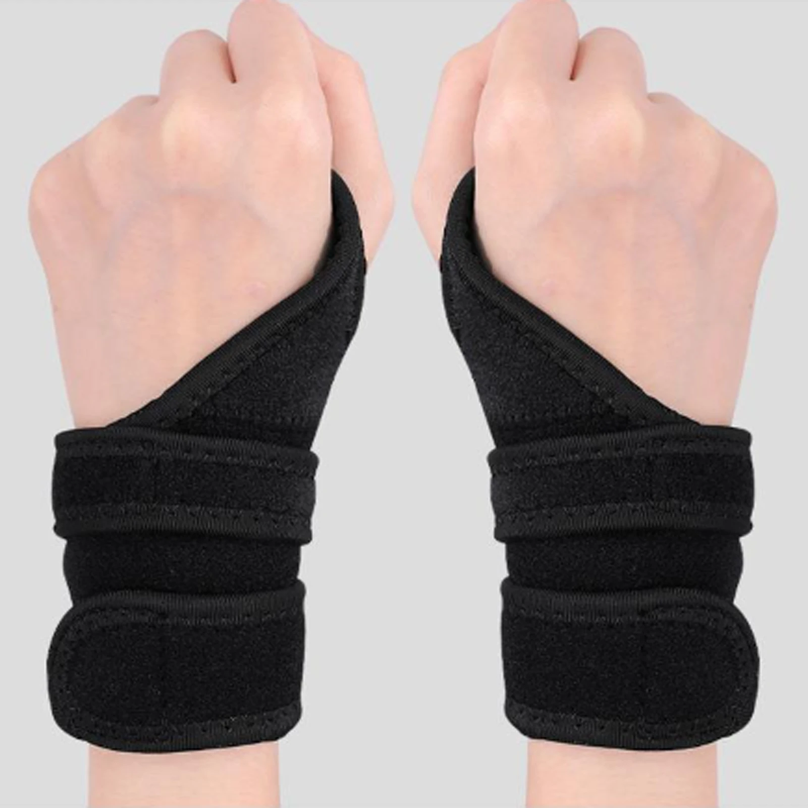Sports Wrist Brace Wraps 1 Pair 2 Adjustable Compression Straps Design Carpal Tunnel Pain Relief