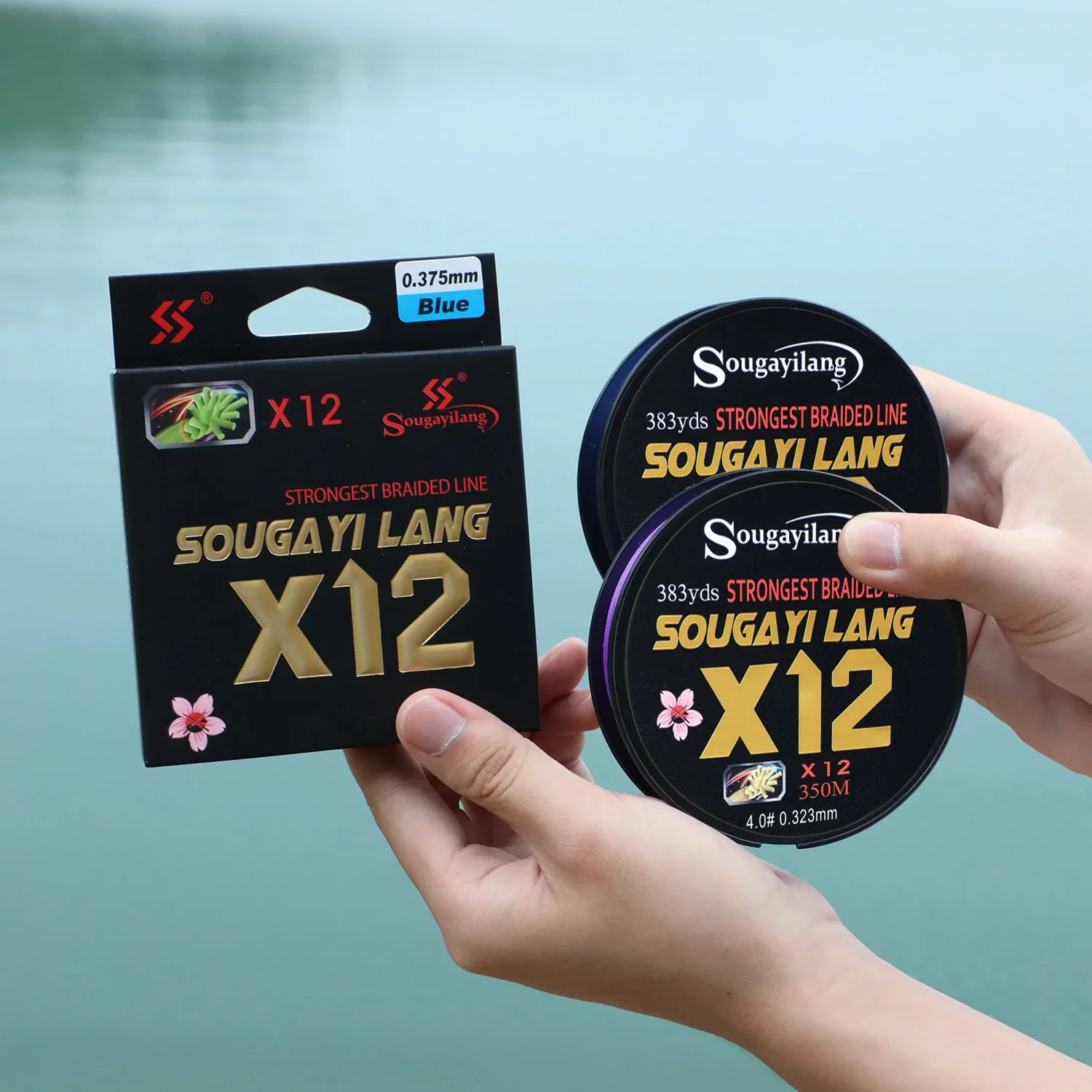 Sougayilang X12 12 Strands Braided Fishing Line 150M 40LB Multifilament PE Line Saltwater Fishing Tackle