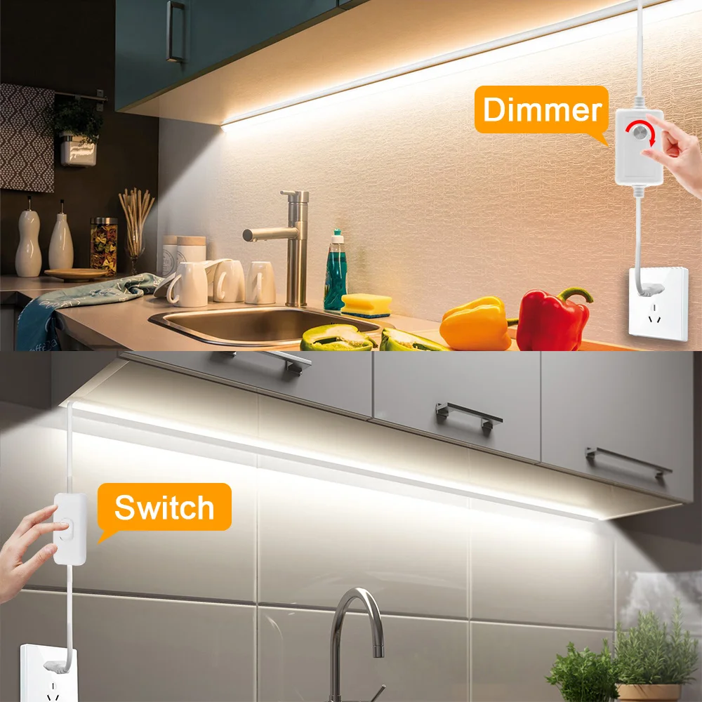 IP68 방수 COB LED 스트립 조명, 조광기 스위치 전원 키트, 유연한 램프, 5m, 10m, 20m, 50m, 100m, 220V, 3000K, 4000K, 6000K, 288LED, 0.5m