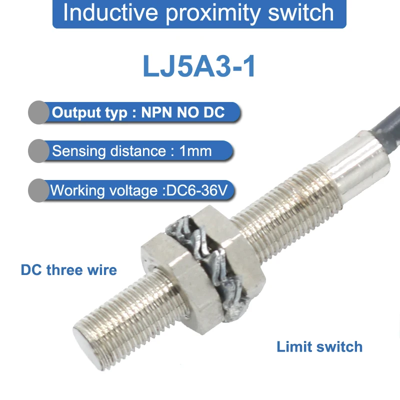 LJ5A3 1 DC 6 36V Three wire NPN NO 1mm Detection Distance Limit Switch