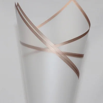 20pcs/lot Golden Border Rose Floral Wrapping Paper Korean Style Semitranparent Gift Wrap Florist Flower Bouquet Wrapping Paper Semi-white