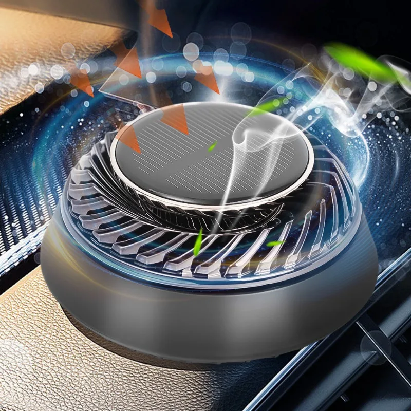 

Solar Powered Car Air Freshener Rotating Lasting Aromatherapy Ornament Diffusers Car Small Fragrance Air Purifier