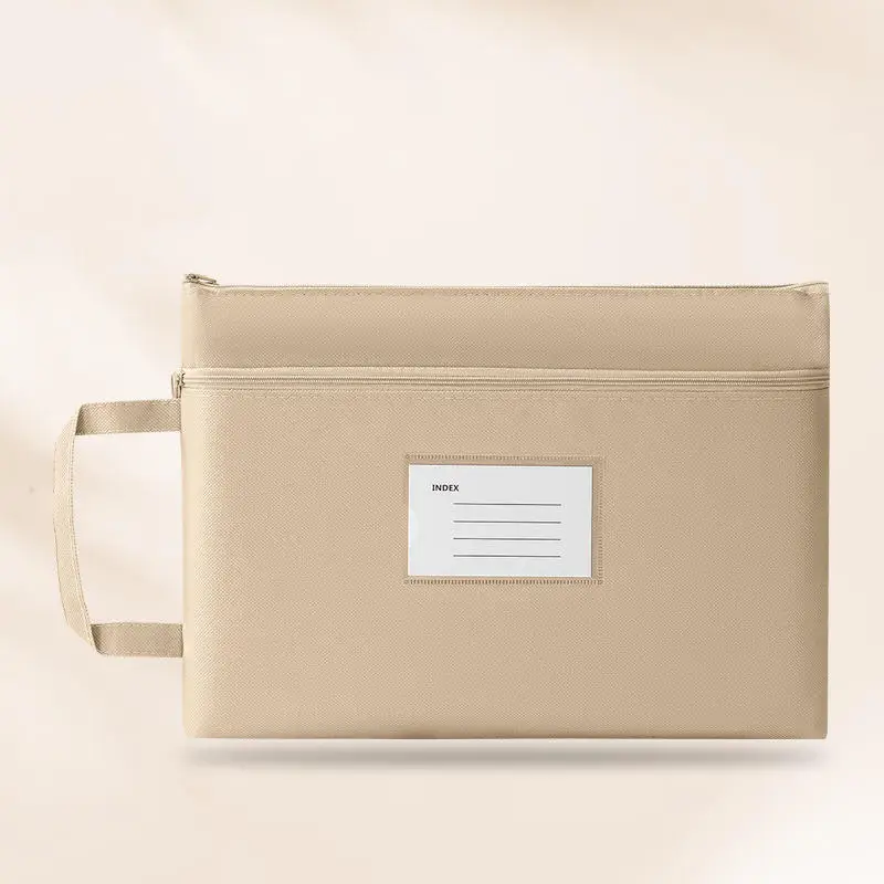 מארגן קבצים A4 עם נפח גדול, בד אוקספורד עמיד למים, שכבה כפולה עם רוכסן, ציוד משרדי ומסוגנן